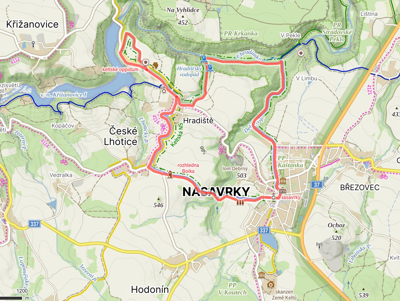 Zobrazit trasu na Mapy.cz